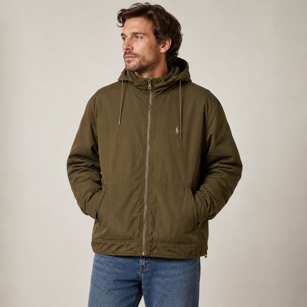 Polo Ralph Lauren Men's Jacket Olive Green Hideaway Hood XXL 90s Gorpcore